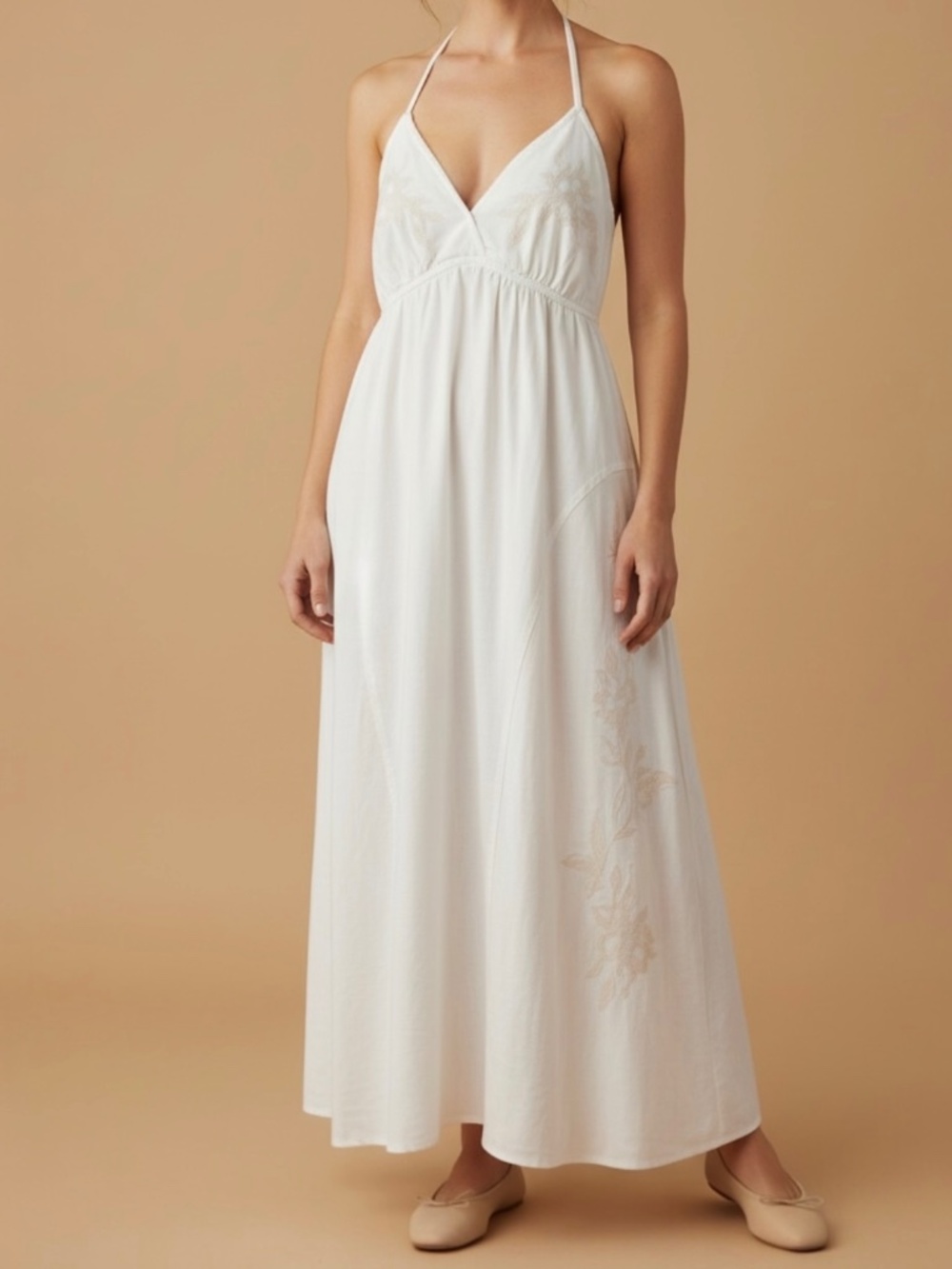 New Robert Rodriguez Neakita Halter Denim Dress in Cream Size 4 and 8